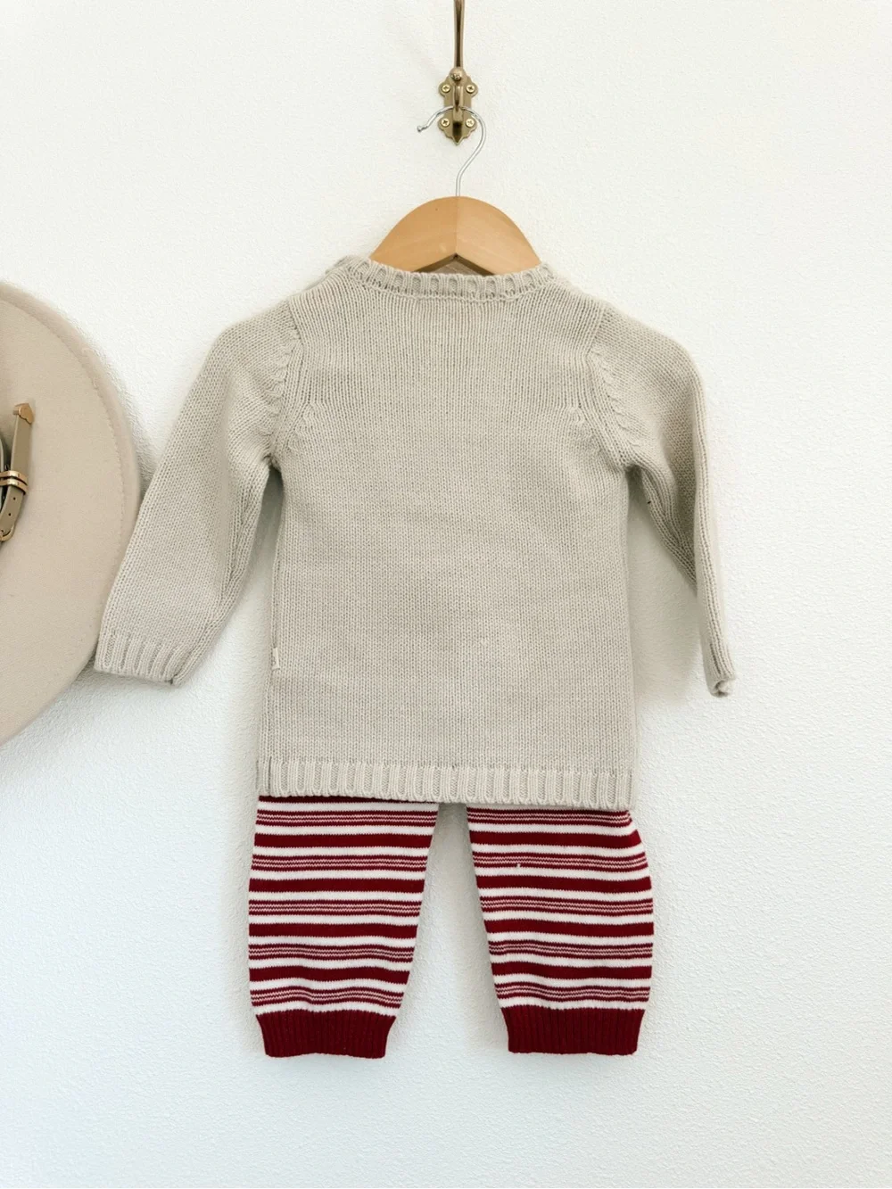 Elegant Baby Holiday Gingerbread Baby Sweater Set